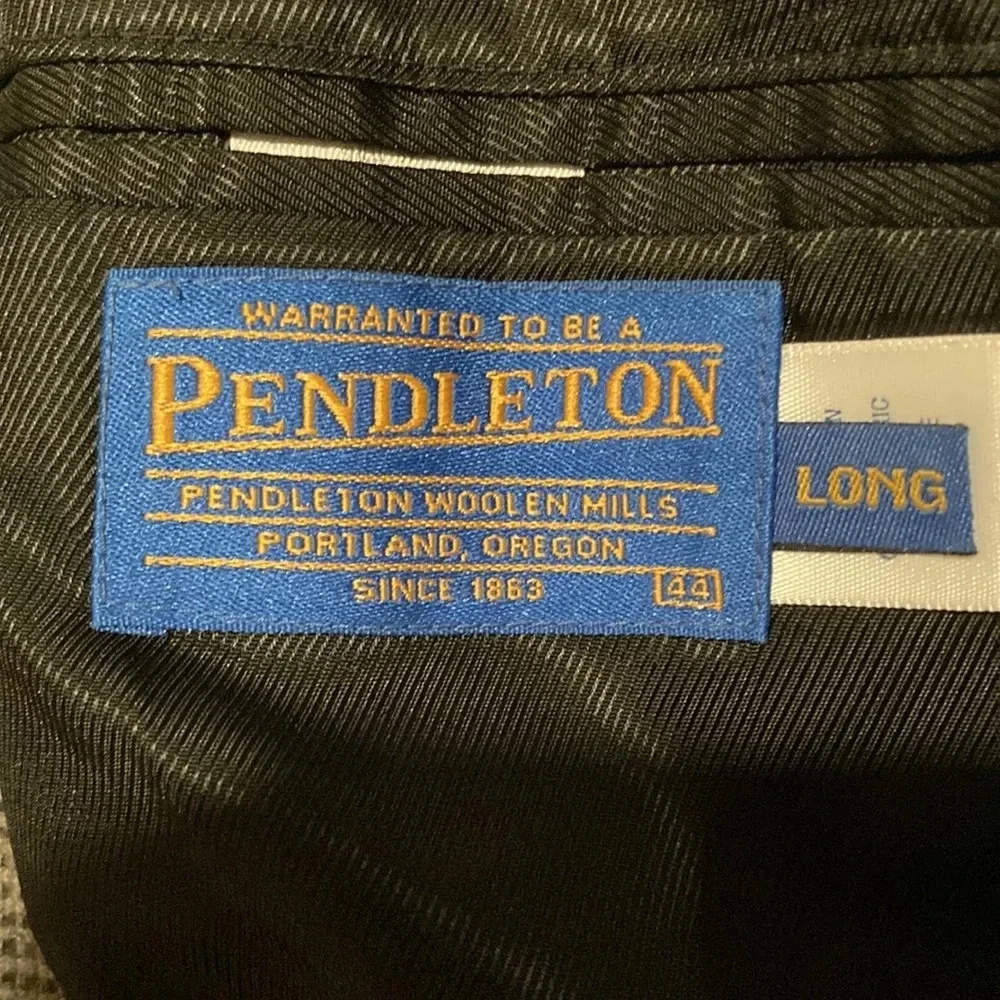 Pendleton vintage houndstooth elbow patch men’s wool blend jacket size 44 Long